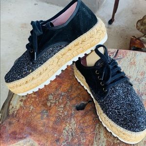 Spartum glitter shoes with platform